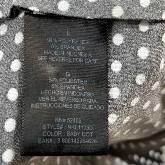 Norma Kamali Baby Dot Faux Wrap Dress Black White Polka Dot Size Large - Picture 5 of 8